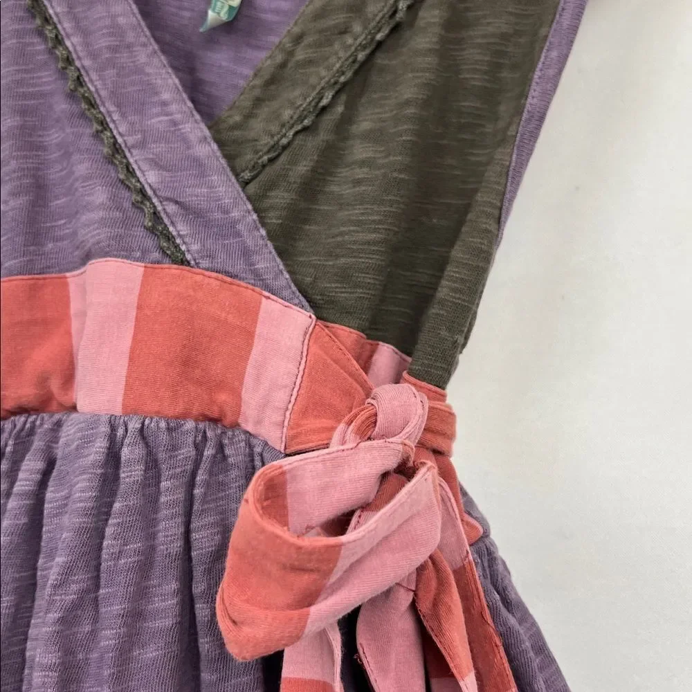 Matilda Jane purple and brown knit wrap top ruffle layer hem dress size 4